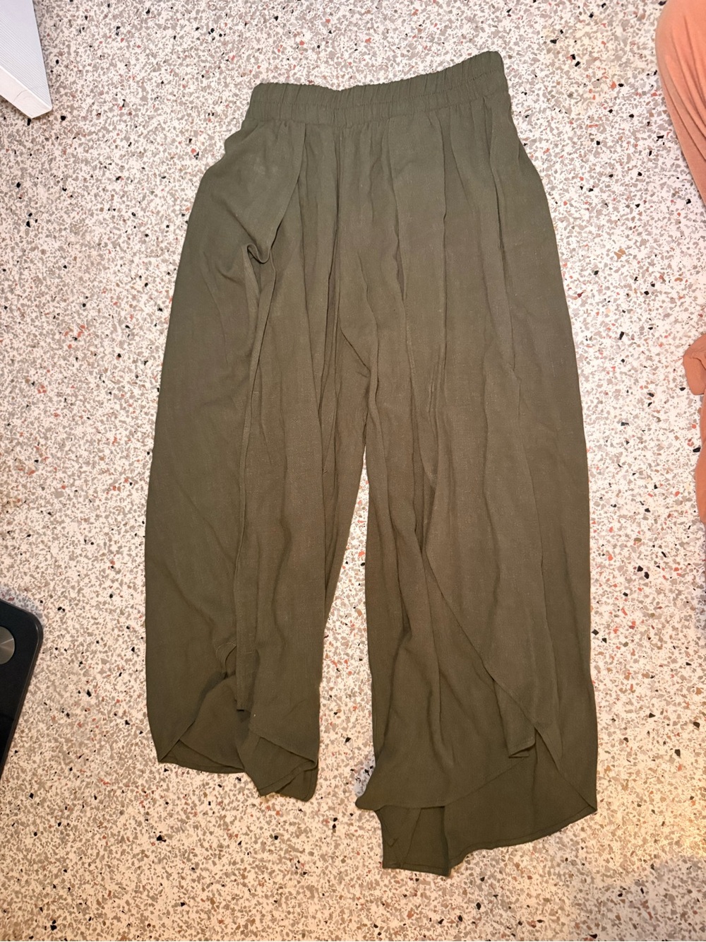 Sozy Clementine Pant | Sage Olive | Linen Blend Wide Leg | Size S | Discontinued